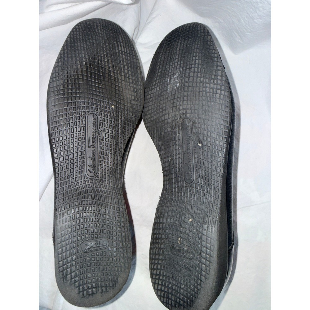 Salvatore Ferragamo Boutique Black Patent Pebbled Leather Oxfords Size 7.5 B - Picture 10 of 10